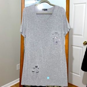 Pol Gray T Shirt Dress